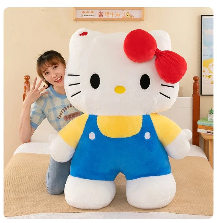 New 80cm Oversize Kawaii Sanrio Hello Kitty Plushie Doll Hello Kitty Pink Stuffed Toys Cute Anime Soft Pillow Kids Birthday Gift