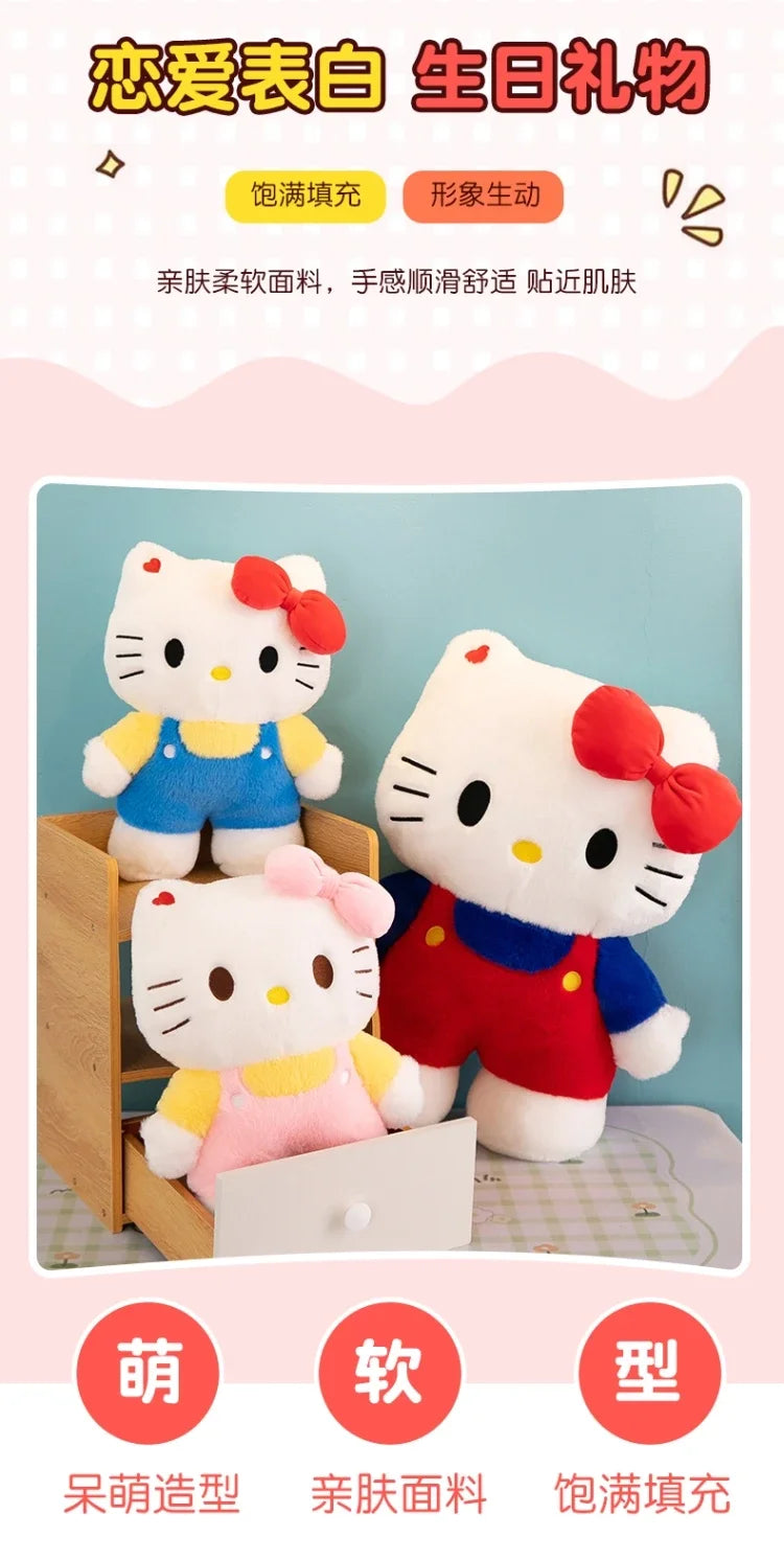 New 80cm Oversize Kawaii Sanrio Hello Kitty Plushie Doll Hello Kitty Pink Stuffed Toys Cute Anime Soft Pillow Kids Birthday Gift