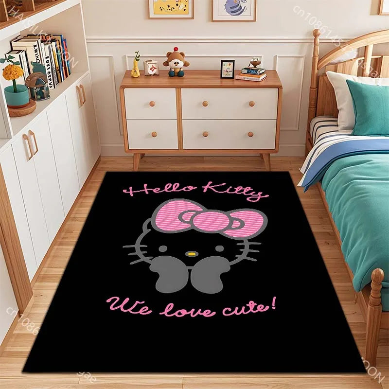 Kawaii Sanrio Hello Kitty Print Carpet for Bed Room Home Decor Children's Crawling Mat Doormat Living Room Rugs Sofa Floor Mat