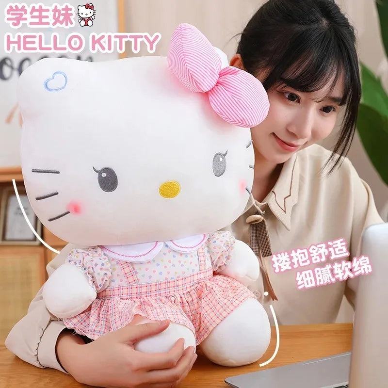 Hello Kitty Anime Hello Kitty Stuffed Toys Plushier Soft Pillow Birthday Gifts For Girls Kawaii Hello Kitty Plush Dolls