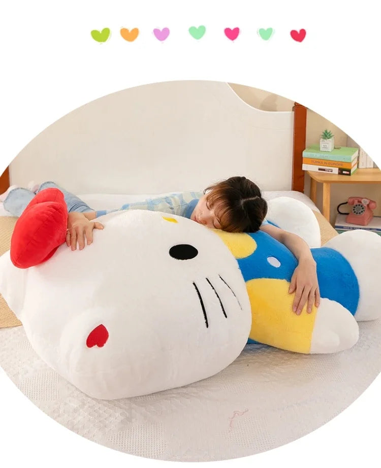 New 80cm Oversize Kawaii Sanrio Hello Kitty Plushie Doll Hello Kitty Pink Stuffed Toys Cute Anime Soft Pillow Kids Birthday Gift