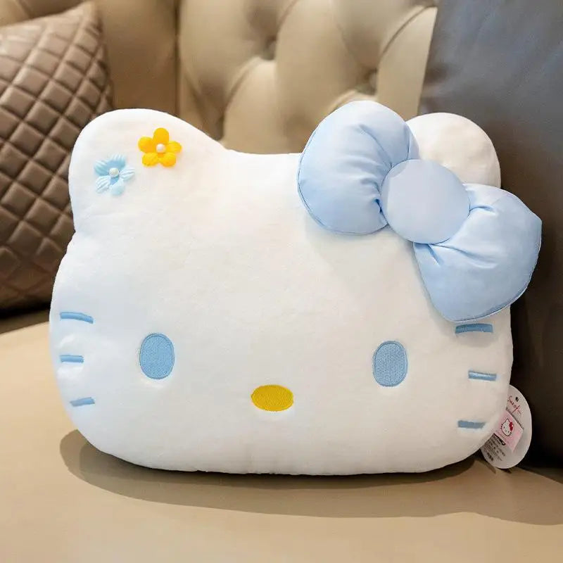 Sanrio hello kitty pillow anime cute girl Large head cushion plush doll decorate child pillow Good looks Toy Cartoon gift