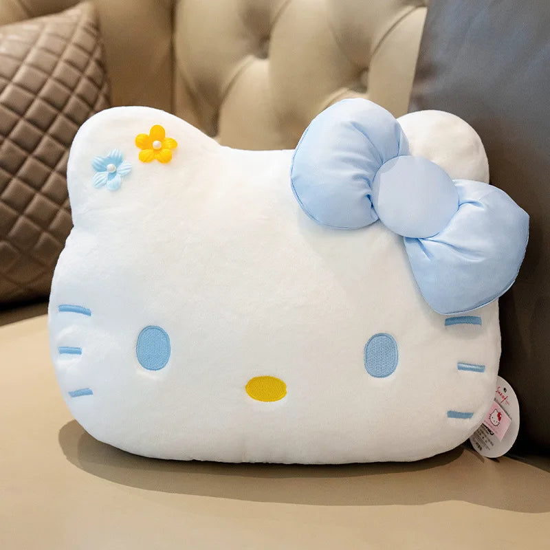 Sanrio hello kitty pillow anime cute girl Large head cushion plush doll decorate child pillow Good looks Toy Cartoon gift