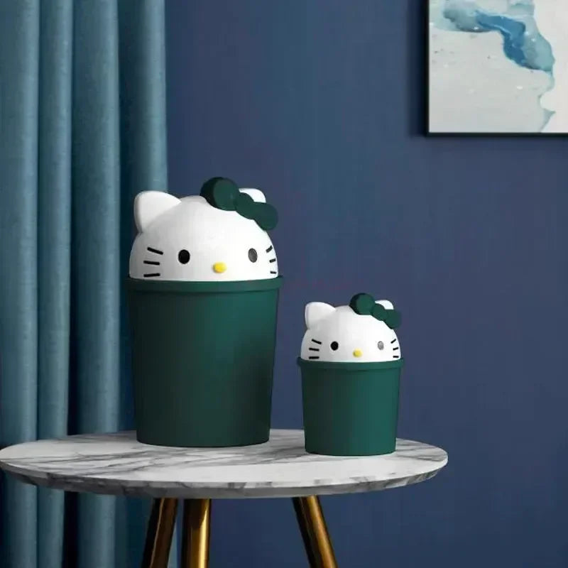 New Sanrio Hello Kitty Dustbin Trash Can Rubbish Bin Garbage Binsanrio Kawaii Trash Paper Basket Can Living Room Bedroom