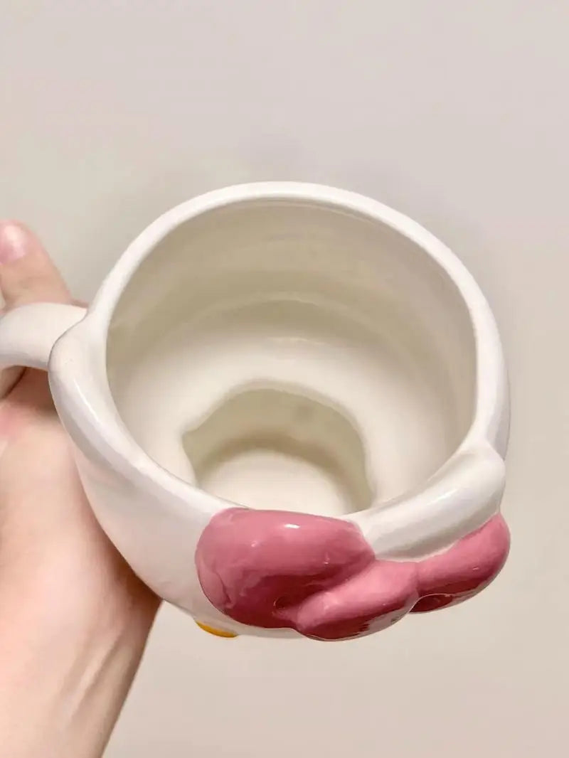 Cute Cartoon Hello Kittys Ceramic Cup Mug Good-Looking Large Capacity Household There's A Spoon Coffee Cup Fashion Festival Gift