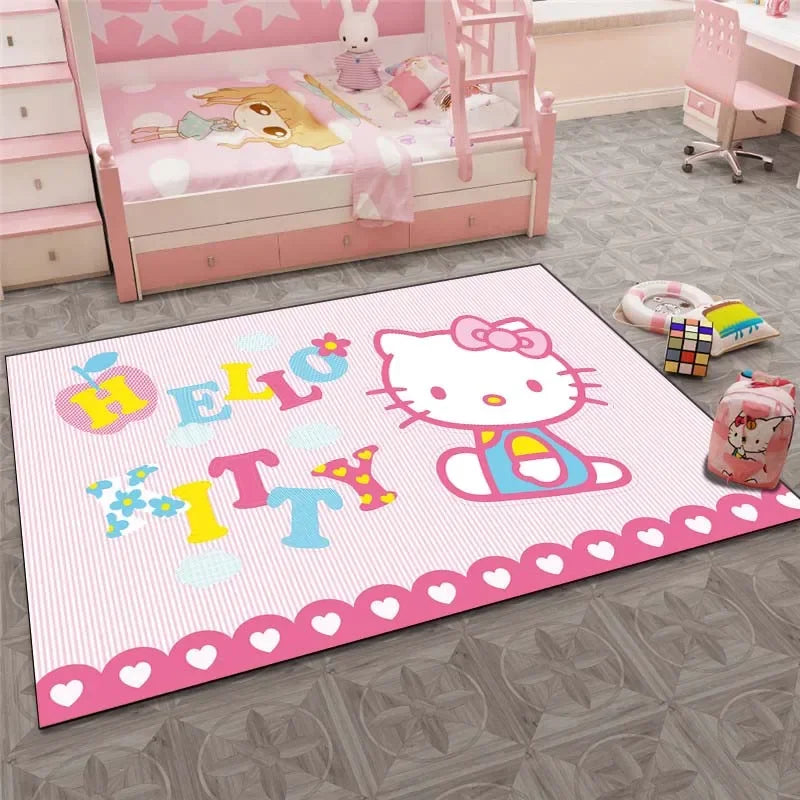 Sanrio Hello Kitty Cat Carpet for Living Room Bedroom Carpet Bedside Bathroom Floor Mat 15 Sizes Girls Room Pink Room Decor Gift