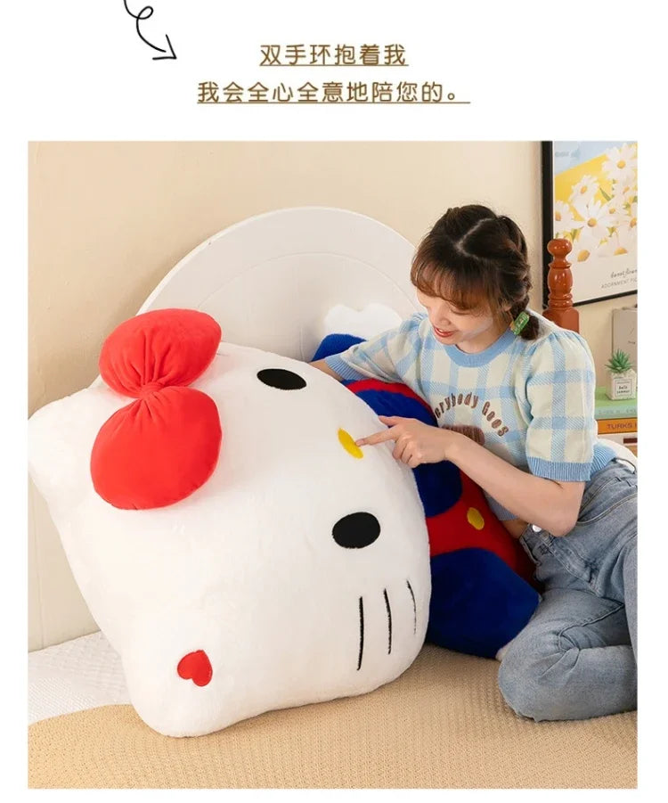 New 80cm Oversize Kawaii Sanrio Hello Kitty Plushie Doll Hello Kitty Pink Stuffed Toys Cute Anime Soft Pillow Kids Birthday Gift