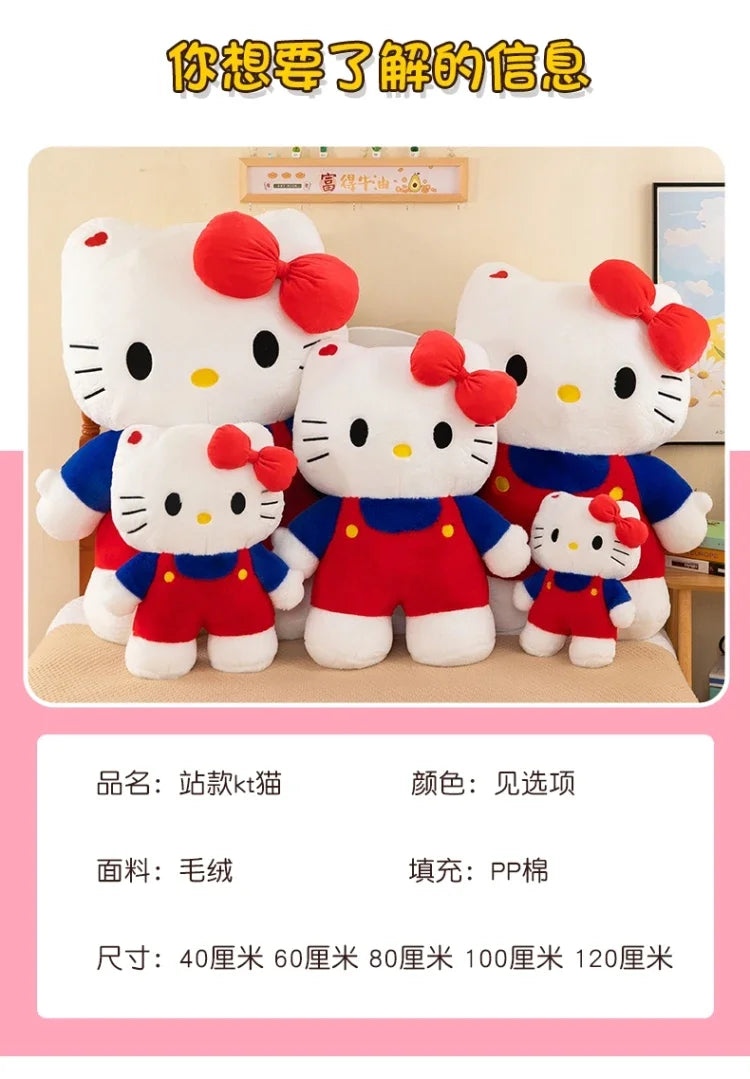 New 80cm Oversize Kawaii Sanrio Hello Kitty Plushie Doll Hello Kitty Pink Stuffed Toys Cute Anime Soft Pillow Kids Birthday Gift