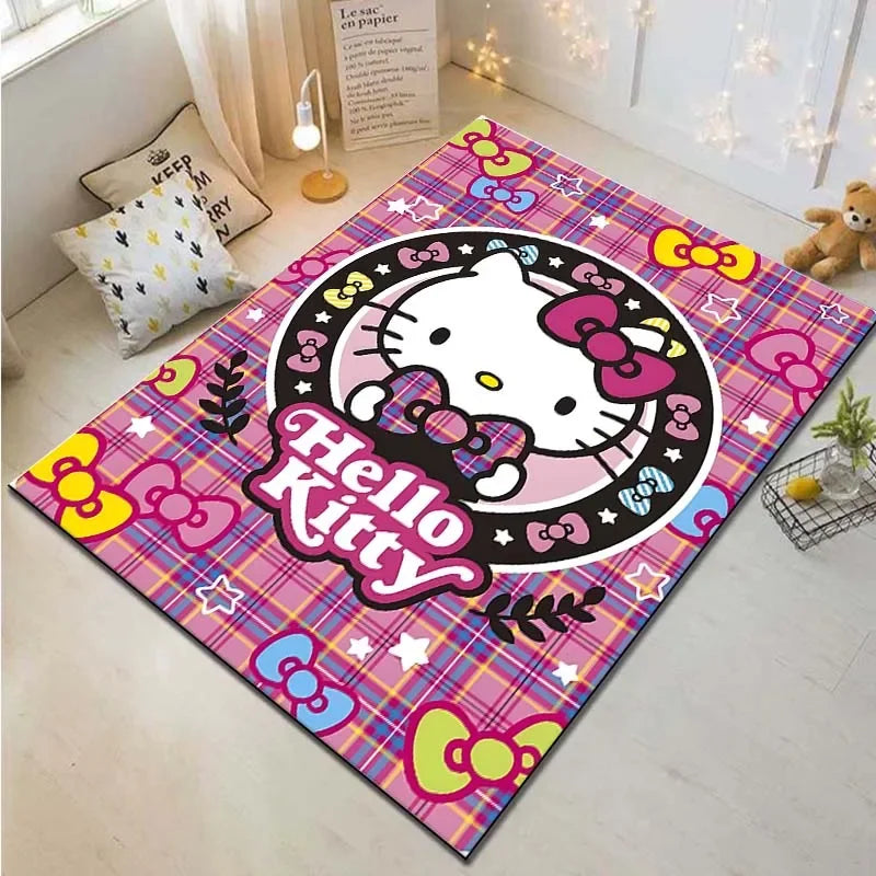 Sanrio Hello Kitty Cat Carpet for Living Room Bedroom Carpet Bedside Bathroom Floor Mat 15 Sizes Girls Room Pink Room Decor Gift
