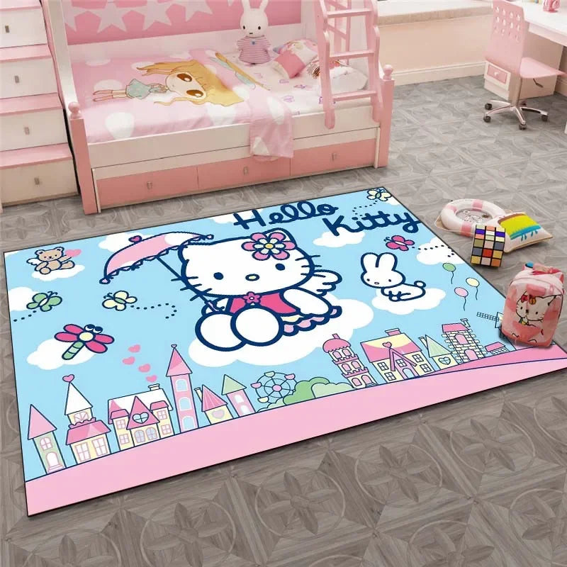 Sanrio Hello Kitty Cat Carpet for Living Room Bedroom Carpet Bedside Bathroom Floor Mat 15 Sizes Girls Room Pink Room Decor Gift