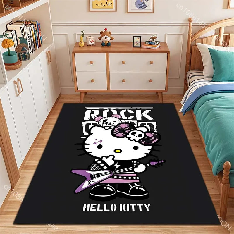 Kawaii Sanrio Hello Kitty Print Carpet for Bed Room Home Decor Children's Crawling Mat Doormat Living Room Rugs Sofa Floor Mat