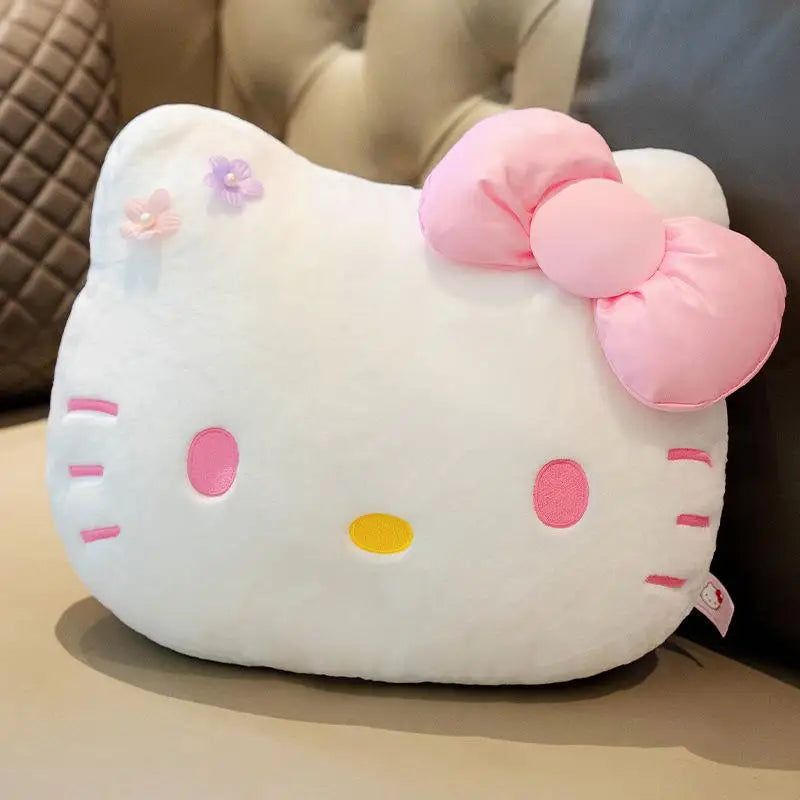 Sanrio hello kitty pillow anime cute girl Large head cushion plush doll decorate child pillow Good looks Toy Cartoon gift
