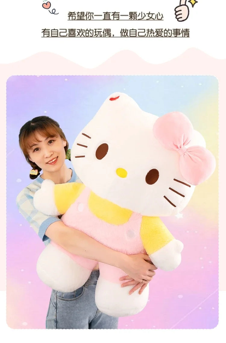 New 80cm Oversize Kawaii Sanrio Hello Kitty Plushie Doll Hello Kitty Pink Stuffed Toys Cute Anime Soft Pillow Kids Birthday Gift