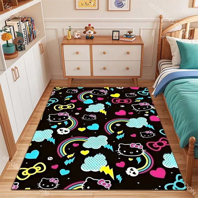 Kawaii Sanrio Hello Kitty Print Carpet for Bed Room Home Decor Children's Crawling Mat Doormat Living Room Rugs Sofa Floor Mat