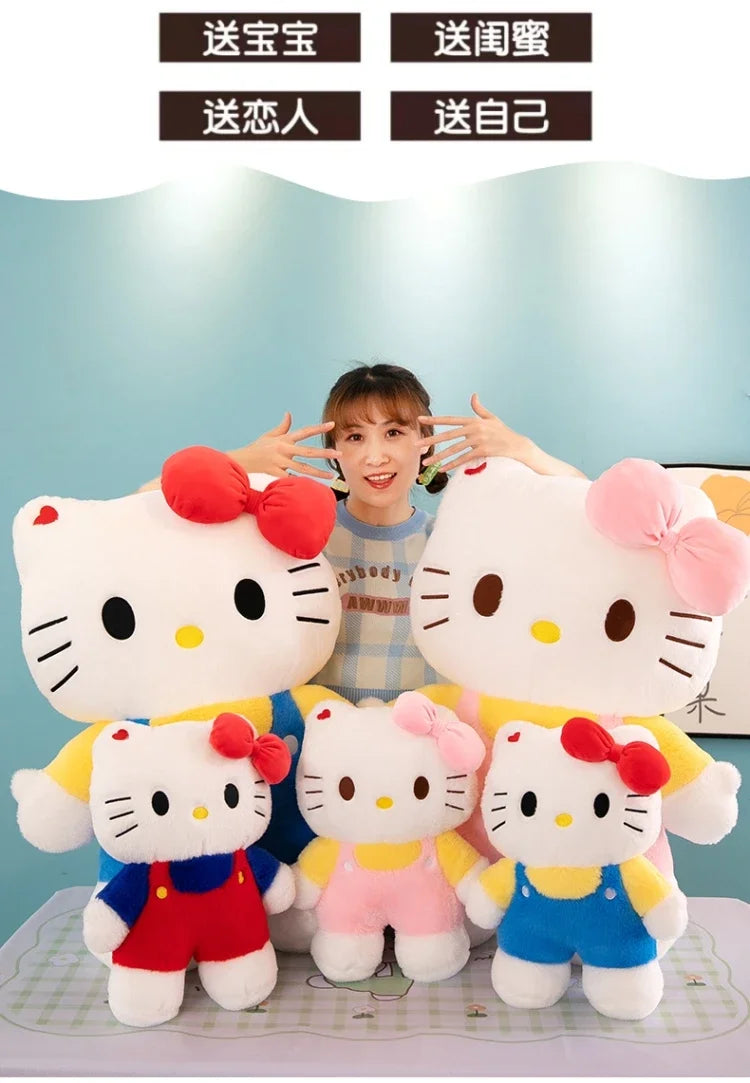 New 80cm Oversize Kawaii Sanrio Hello Kitty Plushie Doll Hello Kitty Pink Stuffed Toys Cute Anime Soft Pillow Kids Birthday Gift