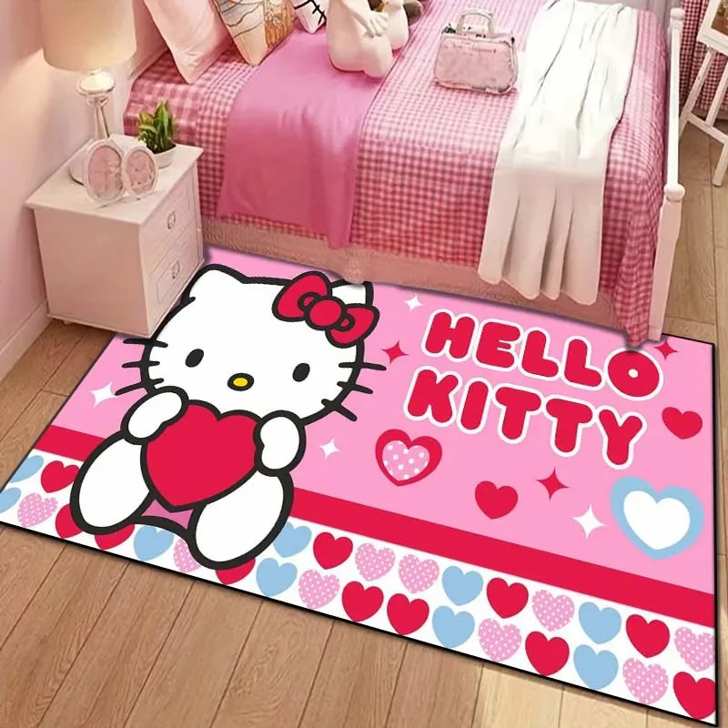 Sanrio Hello Kitty Cat Carpet for Living Room Bedroom Carpet Bedside Bathroom Floor Mat 15 Sizes Girls Room Pink Room Decor Gift