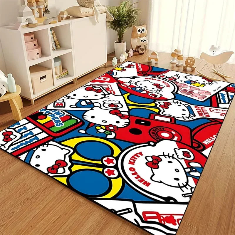 Sanrio Hello Kitty Cat Carpet for Living Room Bedroom Carpet Bedside Bathroom Floor Mat 15 Sizes Girls Room Pink Room Decor Gift