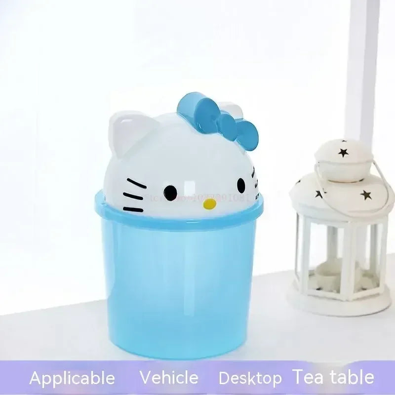 New Sanrio Hello Kitty Dustbin Trash Can Rubbish Bin Garbage Binsanrio Kawaii Trash Paper Basket Can Living Room Bedroom