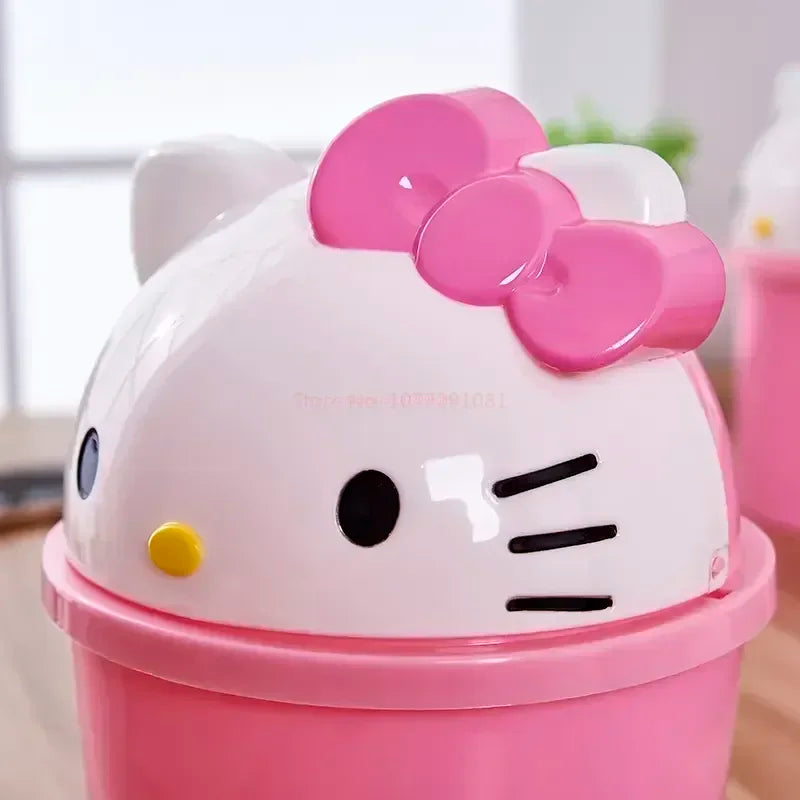 New Sanrio Hello Kitty Dustbin Trash Can Rubbish Bin Garbage Binsanrio Kawaii Trash Paper Basket Can Living Room Bedroom